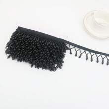 2 yardas de Ribete de encaje con borlas de cuentas hecho a mano, 4,5 cm de ancho, accesorios de ropa vintage y decoración - multicolor - Ver 7