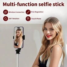 Wireless Phone Selfie Stick Multifunctional Live Broadcast Fill Light Shooting Foldable Integrated Three Legged Phone Holder