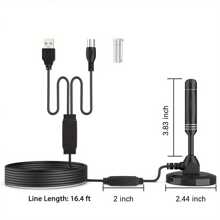 5600 Mile Upgrade TV Antenna Digital High-Definition Antena Indoor High-Definition TV 1080P 4K W/Magnetic - Black - View 4