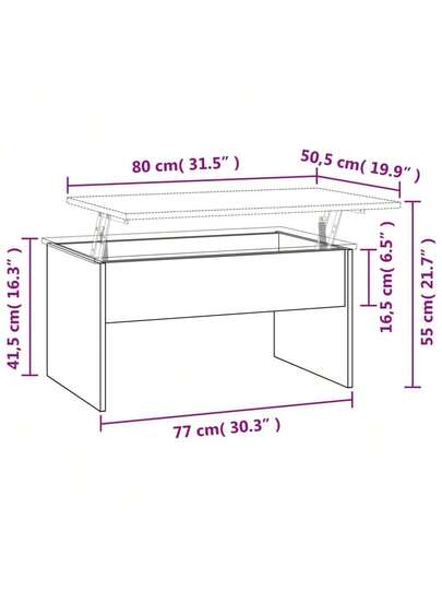 VidaXL Coffee Tafel 80x50.5x41.5 Cm Processed Wood Zwart view 2