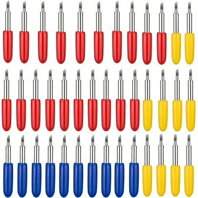 60Pcs Replacement Blades Compatible With Explore Air 2/Air 3 /Maker/Maker 3 Cutting Machines, Maker Expression Vinyl Cutter Machines Needle For Vinyl 30 Degree 45 Degree 60 Degree Cutting Plotter Blades, Table Decor, Home Setup