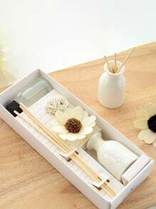 1 件陶瓷香味精油扩散器，藤条芳香香味装饰品，适用于家庭、酒店、浴室，无明火