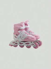 Patines De 4 Ruedas Ajustables En Linea - Rosa - Ver 2