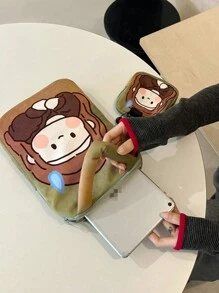 卡通塗鴉新款 11 吋平板電腦收納袋 手持 13 吋筆記本電腦保護套 學用品 - 綠色 - 查看 7