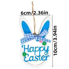 4pcs Wooden Painted Easter Eggs Decorations, Party Crafts DIY Hanging Ornaments