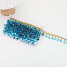 1 Yard Bobbin Fringe Lace Rhinestone Braided Ribbons 3.5cm Sewing Apparel Trims Accessories