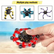 Colorful Glowing Transformable Toys Finger Spinner, Light-Up Deformable Robot Shapes, Stress Relief Rotating Tops, Chain Finger Spinners, Suitable For Party Games & Gifts - Multicolor - View 5