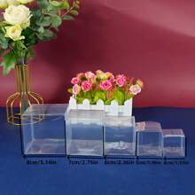 30pcs Transparent PVC Collapsible Gift Box, Simple Compact Size, Solid Color, Gift Packaging, Suitable For Events, Parties, Festivals, General Gift Packaging - Multicolor - View 17