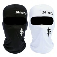 2pcs/1pc Letter And Dollar Print Ski Mask Balaclava Face Mask For Men Women UV Protection Windproof Scarf For Snowboard Motorcycle