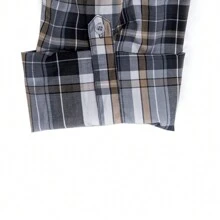 Men's Western Cowboy Pearl Snap Plaid Button Up Casual Long Sleeve Two Pockets Work Shirts - 2 Yellow Grey - View 6