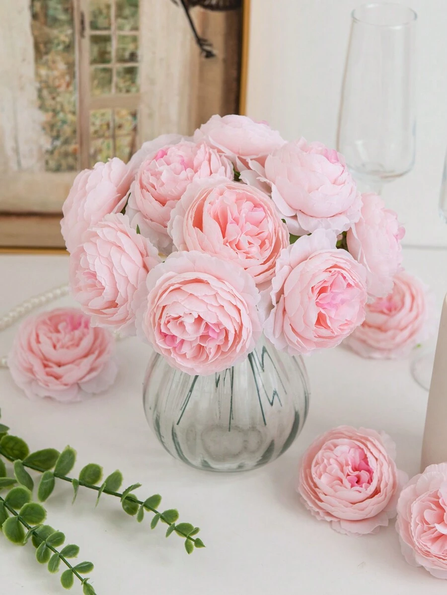 10/30pcs Premium Artificial Flowers, Real Touch Tulips Bouquet, Artificial Flowers For Wedding Room Home Hotel Party Event Valentine's Day New Years Gifts - Pink - View 1
