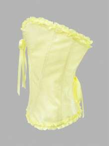 1 szt. Gorset damski z koronką i fiszbinami, haftowany wzór kwiatów ryżu, siateczka w kształcie plastra miodu i koronka, sportowy top modelujący