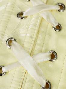 1 szt. Gorset damski z koronką i fiszbinami, haftowany wzór kwiatów ryżu, siateczka w kształcie plastra miodu i koronka, sportowy top modelujący