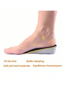 1 Pair Unisex Breathable Height Increase Half Pad EVA Elastic Shoe Insole For Women Men Sneakers Shoes Men Trainers Running Shoes - Black and White - View 4