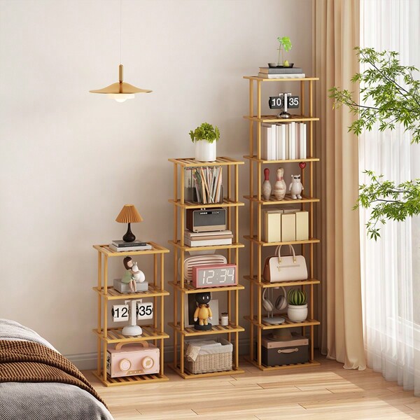 1pc Extra Large DIY Bamboo Shoe Rack, Easily Installed In Entrance, Home Storage Organizer Rack