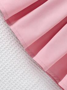 3 件套青少年女孩 8-12 岁时尚休闲运动服、网眼夹克、印花背心和迷你裙