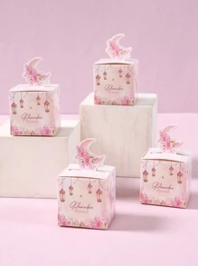 24 件开斋节穆月亮星纸质礼品盒、斋月伊斯兰穆斯林派对礼品盒、宰牲节糖果包装盒、节日庆祝用品、斋月、斋月穆、开斋节穆 - 彩色 - 查看 4