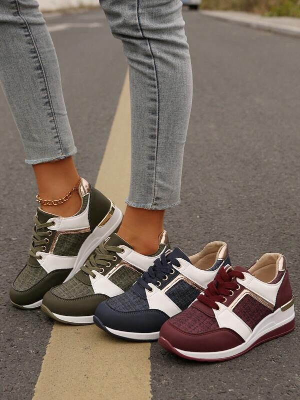 1 Pair Women Casual Sporty Fashion Woven Pattern Shoes