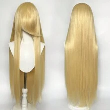 40 Inch/100cm/1 Meter Super Long Straight Wig With Bangs Synthetic Hair Wig, 100cm Extra Long Straight Synthetic Wig Suitable For Daily Use Universal Natural Cosplay Wigs And DIY For Christmas Event Costume Party