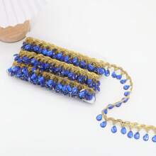 1 Yard Bobbin Fringe Lace Rhinestone Braided Ribbons 3.5cm Sewing Apparel Trims Accessories