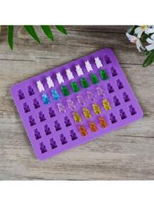 1pc 50-Cavity Silicone Bear Chocolate Mold, DIY Baking Tool For Gummy, Jelly, Chocolate, Candy, Ice Cube