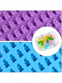 1pc 50-Cavity Silicone Bear Chocolate Mold, DIY Baking Tool For Gummy, Jelly, Chocolate, Candy, Ice Cube