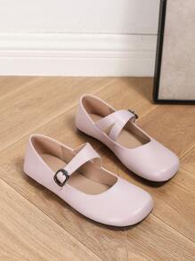 Minimalist Convenient Casual Versatile Solid Color Flat Loafers - Baby Pink - View 5