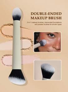 1 Stück doppelseitiger Pinsel, Make-up Pinsel, Multi-Funktions Kosmetikpinsel für Foundation, Concealer, Highlighter, Rouge. Feiertags Make-up Pinsel.