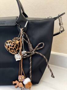 1PC Y2K Leopard Hairball Badminton Leather Heart Bag Accessories Keychain Accessories Car Pendant Can Be Used For Bag Pendant Pendant. Gifts Valentine's Day Stylish For Teen Girls Women College Students Teacher White-Collar Workers Rookies & White-Collar Workers Gift Accessories Decor Present Car Accessories Women Key Chain Charms Back To School Supplies Gifts For Teachers