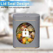 10L/2.6 Gallon Smart Small Trash Can, Smart Pop-Up Lid Kitchen Trash Can, Bathroom, Kitchen, Bedroom, Powder Room, Craft Room, Office, College Trash Basket - 深灰色 - 查看 3
