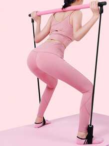 Barra de Pilates 1 peça, corda elástica multifuncional, barra de fitness, puxador de agachamento, equipamento de treinamento de ioga e exercícios de fitness, adequado para uso interno para criar um bom corpo, um ótimo presente