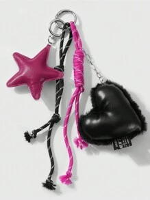 Y2k 钱包挂饰适用于手提包可爱女孩力量粉色钥匙扣包挂饰美观别致垃圾摇滚仙女挂饰可爱编织钥匙扣包挂饰适用于手提包钱包背包配饰蝴蝶结情人节 - 彩色 - 查看 4