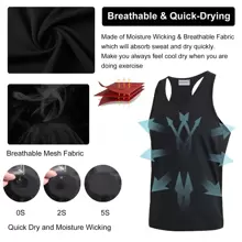 MEETHOO 3 Pack Men's Running Tank Top Dry Fit Y-Back Athletic Workout Tank Tops, Sleeveless Gym Athletic Shirts Bodybuilding Muscle Tee Stringer For Fitness, Chrismas Gift For Men - 黑色 - 查看 4