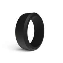 Anillo de silicona - 8 mm de ancho, diseño de borde biselado, perfecto para deportes y regalo del Día de San Valentín
