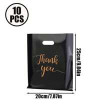 10/50/100 Pieces, Thank You Gift Bag, 3-Size (11.87 * 7.87in, 9.84 * 7.87in, 7.87 * 5.91in) Small Plastic Shopping Bag With Handle, Thank You Gift Bag, Party Store Bulk Commodity Bag - Multicolor - View 28