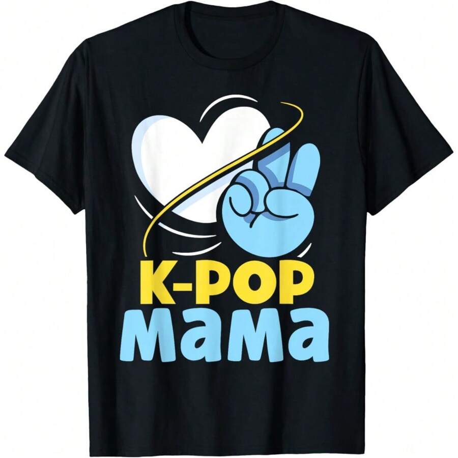 K-POP Mama K-Pop Music Korean Lover Cute Mom Mother Mommy T-Shirt Women Kids T-Shirt Daily T-Shirt Women Kids Girls T-Shirt