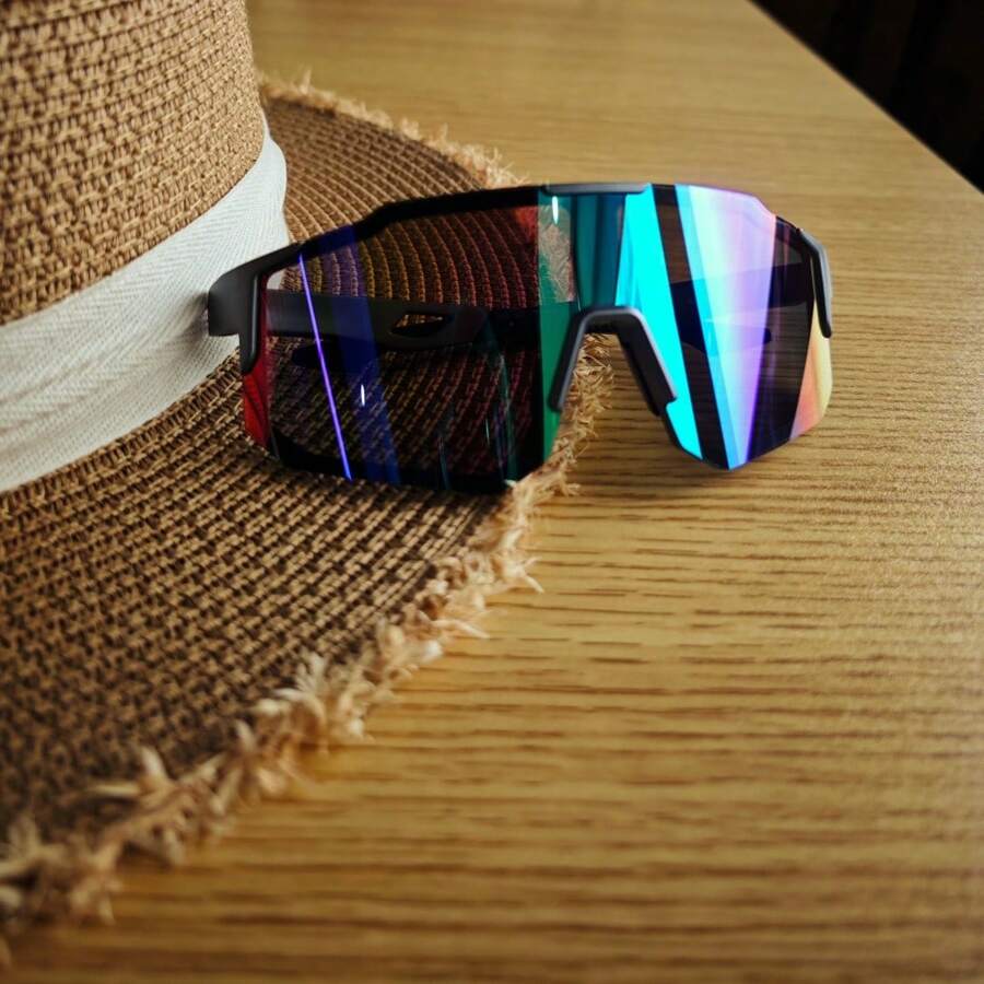 New Outdoor Color-Changing Polarized Cycling Glasses - 黑藍 - 查看 1