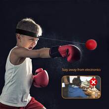 Boxing Reflex Training Ball With Adjustable Headband And Red Soft Light Ball - Improve Men's Speed And Hand Eye Coordination, Boxing Equipment - Multicolor - View 2