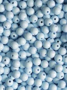 Kit 500 Beads 5 Colors Pearls 6mm With Hole Bead Jewelry And Crafts - Milky Neon Green, Light Blue, Orange, Cream and Brown - View 4