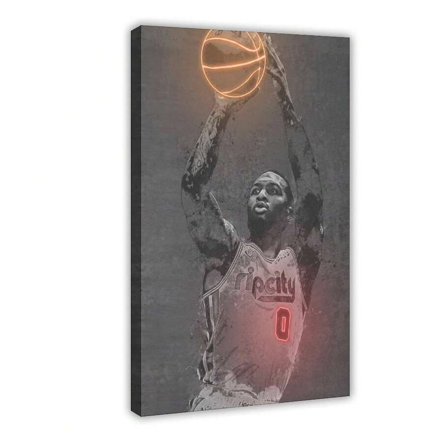 Damian Lillard 5 Canvas Poster Wall Art Bedroom Decor Living Room Decoration Gift - 框架 - 查看 1
