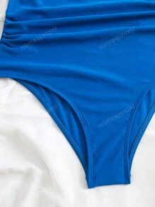 Costume da bagno intero sexy con schiena scoperta e lacci regolabili, patchwork a righe e tinta unita, effetto snellente, design traforato, per l estate