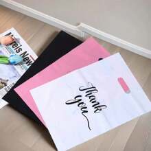 10/50/100 Pieces, Thank You Gift Bag, 3-Size (11.87 * 7.87in, 9.84 * 7.87in, 7.87 * 5.91in) Small Plastic Shopping Bag With Handle, Thank You Gift Bag, Party Store Bulk Commodity Bag - Multicolor - View 8