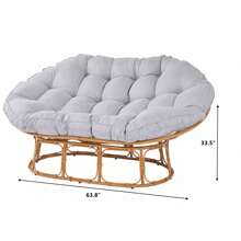 Better Homes & Gardens Double Papasan Chair, Grey Linen