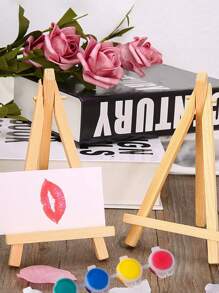 6pcs/Set-Wood Display Easels, Wedding Table Decor Diy Tripod, Mini Wooden Tripod Display Easel Stand,Mr Mrs Wedding Love Rustic Wedding Engagement Decor Frame Painting Poster,Wedding Table Number Displaying Cards, Small Canvases,Photos,Painting Craft Artist Tripod