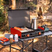 Blackstone Adventure Ready 14" Propane Camping Griddle With Side Burner - Red and White - View 10