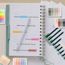 100 Sheets Of Colorful Fluorescent Pet Index Stickers With Morandi Color Drawable Boxed Sticky Notes,School Supplies,Back To School