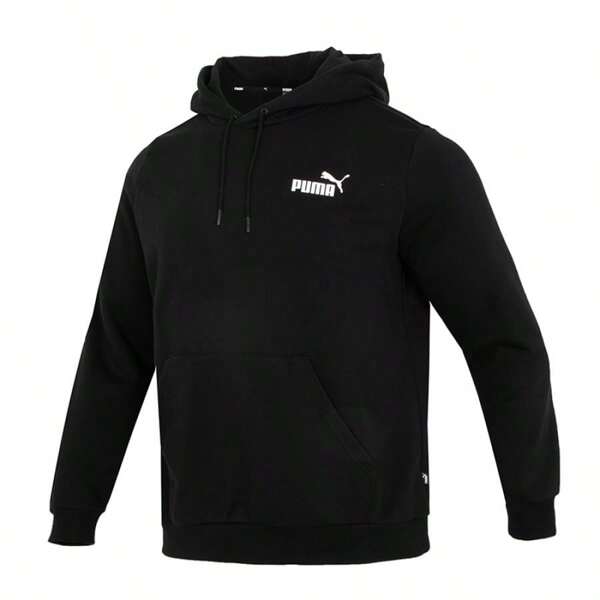 Puma ESS Small Logo Hooded Sweatshirt, Comfortable Loose Fit Pullover Hoodie For Men, Outdoor Sports & Running, Style 589038-01