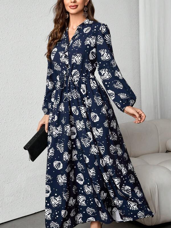 Vestido longo floral estampado para primavera e verão, modelo solto, ideal para férias, festas, praia, formatura e ocasiões especiais.