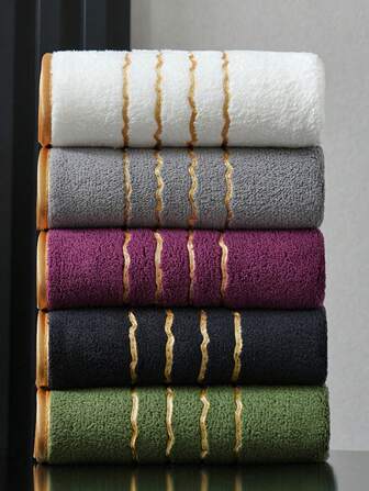 1/2/3/5/10pcs Mini Towels, Polyester Fiber, Variety Of Colors, Minimalist Golden Thread Pattern, Absorbent, Soft, Quick-Drying, Unisex, Face/Hand Towels, Suitable For Bathroom, Kitchen, Hotel, Travel, Gifts, Outdoor, Fitness, All Seasons,School,Back To School,Travel,Travel Essentials,Home Essentials,Towel,Skin Care