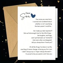 Humorous Paper Card With Envelope For Wonderful Son, Special Son - Happy Birthday Wishes From Parents - Anyone Can Be The Recipient, Mother's Day Cards, Valentine's Day Cards. - Yellow - View 4